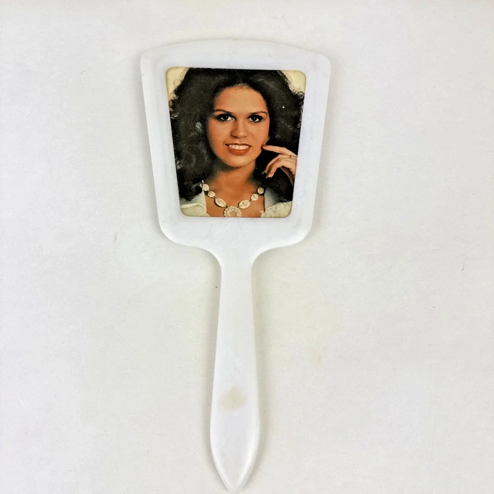 Marie Osmond Handheld Mirror - 10 inch Plastic Donny and Marie Vintage
